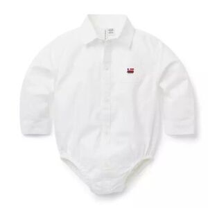 Janie and Jack 100046987 White Baby Train Oxford Bodysuit size 0-3 m NWT